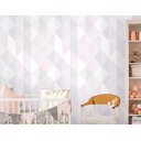 Ver imagem 2 de Papel de Parede Triângulos Lilás, Branco e Rosa Arte Destaque 1,50 Metros