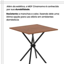 Conjunto de Mesa Tubular 70x70cm Tampo em Mdf 4 Cadeiras Sara - 9