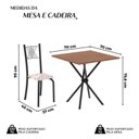 Ver imagem 4 de Conjunto de Mesa Tubular 70x70cm Tampo em MDF 4 Cadeiras Sara Preto/Botanic Bege/Txt