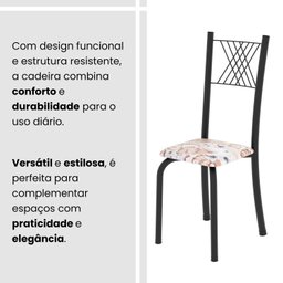 Conjunto de Mesa Tubular 70x70cm Tampo em Mdf 4 Cadeiras Sara - 8