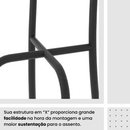 Conjunto de Mesa Tubular 70x70cm Tampo em Mdf 4 Cadeiras Sara - 12