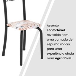 Conjunto de Mesa Tubular 70x70cm Tampo em Mdf 4 Cadeiras Sara - 7