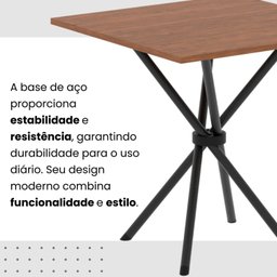Conjunto de Mesa Tubular 70x70cm Tampo em Mdf 4 Cadeiras Sara - 10