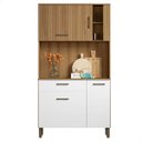 Ver imagem 1 de Cozinha Completa Modulada 910 Mm Darcy Branco com Ripado