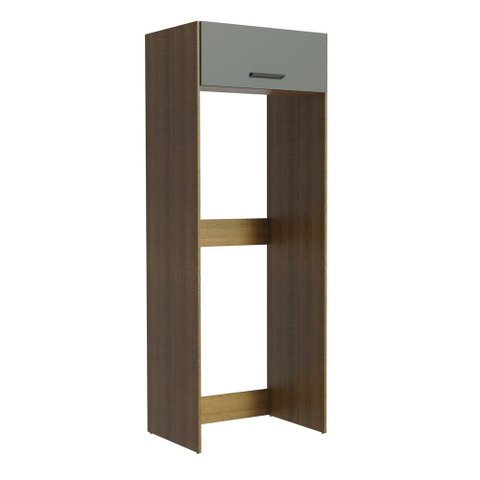 Porta Geladeira Madesa Agata 1 Porta Basculante Rustic/Cinza Cor:Rustic/Cinza