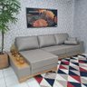 Sofá Rovere Retrátil 2 Módulos com Chaise Longue Direita* 100% Couro D'confort Design Couro Mostarda - 1