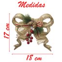 Ver imagem 5 de Kit 12 Enfeite Pendente Laço Natalino Dourado Brilho 18cm