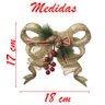 Kit 12 Enfeite Pendente Laço Natalino Dourado Brilho 18cm - 5