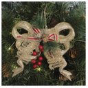 Ver imagem 3 de Kit 12 Enfeite Pendente Laço Natalino Dourado Brilho 18cm