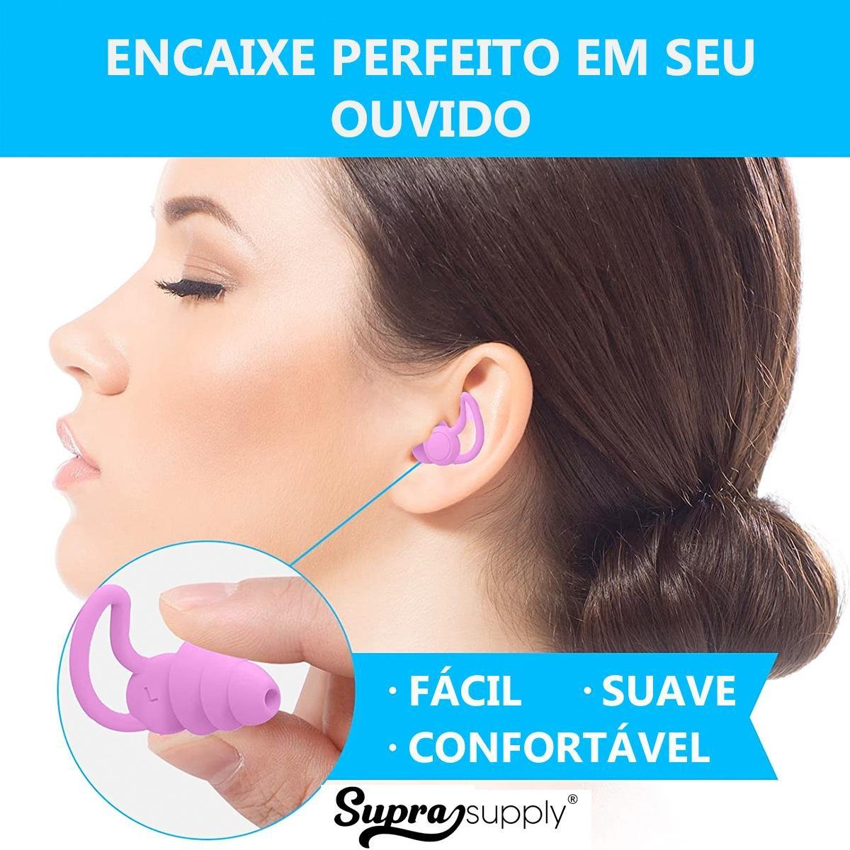 Tampão de Ouvido Protetor Abafador Auditivo Auricular Dormir - 3