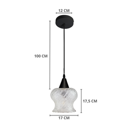 Lustre Pendente Taschibra Cristal Aisha Boreal E27 Transparente Bivolt Cobre - 3