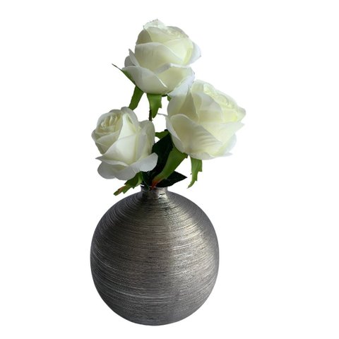 Kit 3 Rosas Artificiais Brancas Realistas Decoração Sofisticada Toque Natural