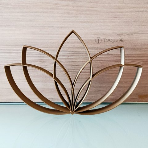 Estatueta Flor de Lótus - Símbolo Vida, Decoração,quarto - Cor: Bronze