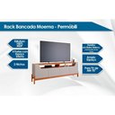 Ver imagem 3 de Rack Bancada C/ Painel P/ Tv até 70 Pol Moema/maragogi Ripado 4 Portas e Pés 180x197cm Off White/