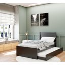 Ver imagem 2 de Cama Solteiro com Auxiliar Prisma Preto - JeA Móveis