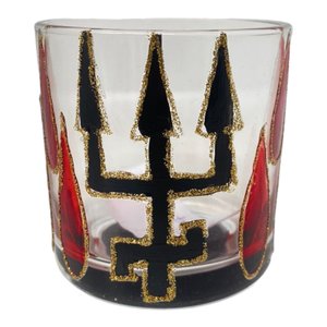 Copo Whisky Artesanal Vidro 300ml Umbandacandomblé-selecione:exú 230ml