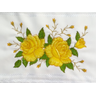 Toalha bordada de Mão, Lavabo Duas Rosas amarelas, com barra em Tira Bordada. 1 Peça. Cor Branca. Do - 3
