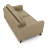 Sofá Sala de Estar Living 3 Lugares 240cm Presley Pés Madeira Couro Bege G52 - Gran Belo - 2