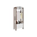Ver imagem 1 de Closet de Casal AZ1011 Armário Alto c/ 1 Prateleira e 2 Gavetas Branco/Nogal - Tecno Mobili