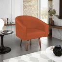 Ver imagem 1 de Poltrona Decorativa Sala de Estar Recepção Luiza Pés Palito Suede - Amarena Móveis Terracota