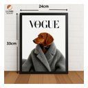 Ver imagem 2 de Quadro Salsicha Fashion Estilo Vogue 33x24cm com Vidro Preto