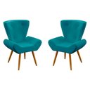 Ver imagem 1 de Kit 2 Poltronas Polaris Suede Azul Turquesa Aradecor