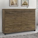 Ver imagem 2 de Cômoda 8 Gavetas Jade Amêndoa com Rodízio para Quarto