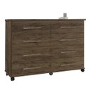 Ver imagem 1 de Cômoda 8 Gavetas Jade Amêndoa com Rodízio para Quarto