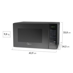 Forno Micro-ondas Midea 20 Litros 700w Prata com Porta Espelhada Mrae21 127v - 6