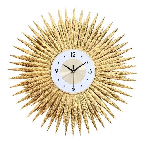 Relógio De Parede Dourado Luxuoso Metal Design Europeu 70cm - 5