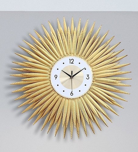 Relógio De Parede Dourado Luxuoso Metal Design Europeu 70cm - 6