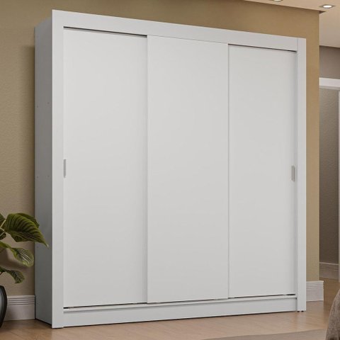 Guarda-roupa Casal 3 Portas de Correr Branco Sublime Plus Madesa Branco