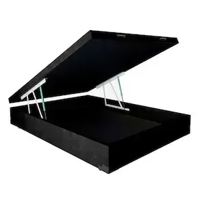 Cama Box Baú Casal Suede Preto 41x138x188