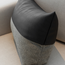 Ver imagem 3 de Almofada em Couro e Linhão Cinza Retangular:Completa