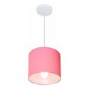 Ver imagem 3 de Lustre Pendente Cilíndrico Md-4046 Cúpula em Tecido 18x18cm Rosa Bebê - Bivolt