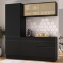 Ver imagem 2 de Armário de Cozinha Compacta 3 Peças com Rodapé Mp2179 Made Multimóveis Preto