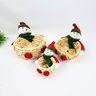 Kit 3 Cesta Petisco Boneco de Neve Decoração Natal Cesto - 4