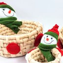 Ver imagem 6 de Kit 3 Cesta Petisco Boneco de Neve Decoração Natal Cesto