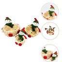 Ver imagem 2 de Kit 3 Cesta Petisco Boneco de Neve Decoração Natal Cesto