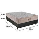 Ver imagem 3 de Cama Box Casal Sintético + Colchão Casal Ortobom Airtech Molas SpringPocket (65x138x188) Preto