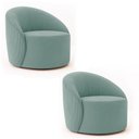 Ver imagem 2 de Poltrona Decorativa Orgânica Kit 2 Lua Cotelê/veludo D03 - D’Rossi