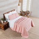 Ver imagem 3 de Kit Cobre Leito Colcha Arcos Queen Dupla Face Matelado 200 Fios 3 Peças Rosa - 100% Poliéster