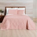 Ver imagem 2 de Kit Cobre Leito Colcha Arcos Queen Dupla Face Matelado 200 Fios 3 Peças Rosa - 100% Poliéster