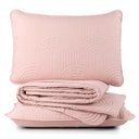 Ver imagem 1 de Kit Cobre Leito Colcha Arcos Queen Dupla Face Matelado 200 Fios 3 Peças Rosa - 100% Poliéster