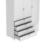 Guarda-roupa Solteiro com Espelho 3 Portas 4 Gavetas 100% Mdf Look 136 Cm - Branco Fosco C/ - 7