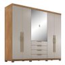 Guarda Roupa Casal Ambiente Giardino 6 Portas Amêndola Nude Prime Tx com Espelho e Pés - Demóbile - 5
