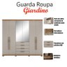 Guarda Roupa Casal Ambiente Giardino 6 Portas Amêndola Nude Prime Tx com Espelho e Pés - Demóbile - 4