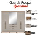 Ver imagem 4 de Guarda Roupa Casal Ambiente Giardino 6 Portas Amêndola Nude Prime Tx com Espelho e Pés - Demóbile