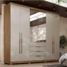 Guarda Roupa Casal Ambiente Giardino 6 Portas Amêndola Nude Prime Tx com Espelho e Pés - Demóbile - 1