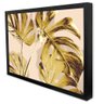 Quadro Decorativo Caixa Floral Folhas de Ouro Tacolado Moldura Caixa Alta 4,5cm Preta com Vidro 20 X - 3